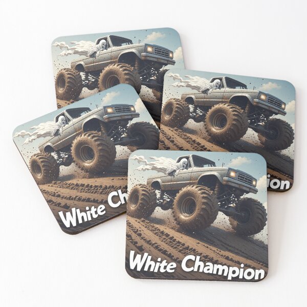 Item preview, • White Champion Ghost Driver Monster Truck Stunt designed and sold by AWADHESH  CHAURASIA.