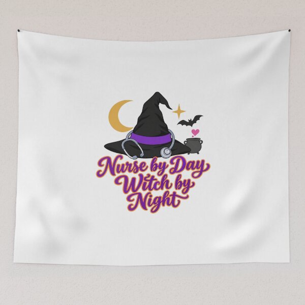 Item preview, Nurse By Day Witch By Night Hat Stethoscope designed and sold by Inkworksbyshery.