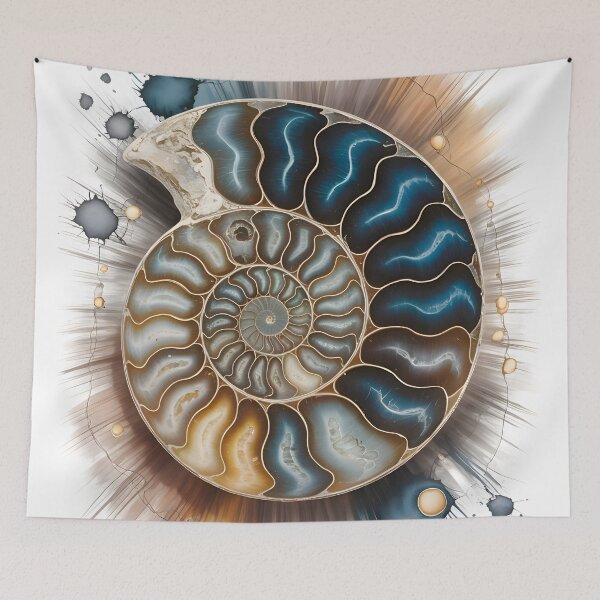 Item preview, Fossil Shell Cross Section – Abstract Ocean Agate Art designed and sold by jkrphoto.
