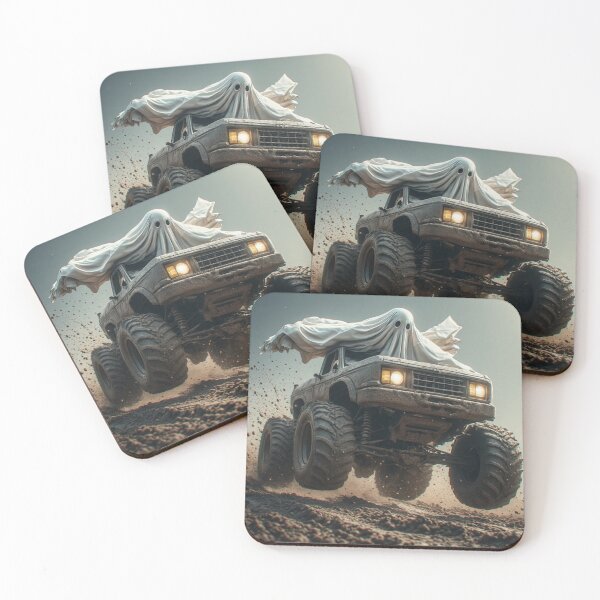 Item preview, Halloween Sheet Ghost Riding A Muddy Monster Truck designed and sold by AWADHESH  CHAURASIA.
