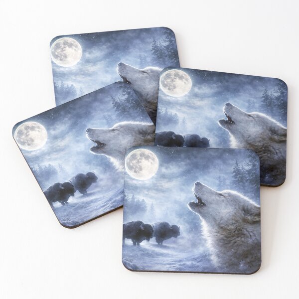 Item preview, Wolf Howling Under Moonlight designed and sold by Stephanie Laird.