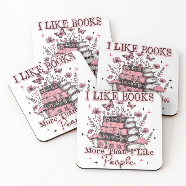 Item preview, I Like Books More Than I Like People – Pink Floral Books designed and sold by Pattern Arbor .