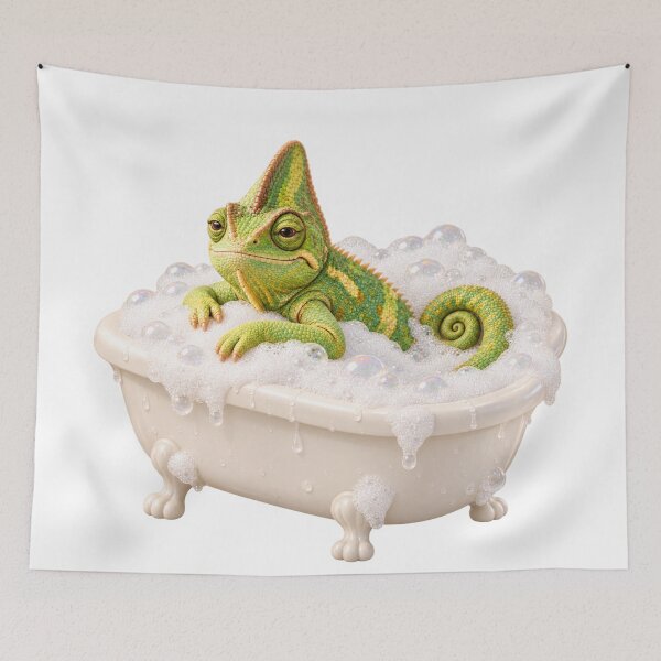 Item preview, Cozy Veiled Chameleon Bathtub designed and sold by Sillytoe.