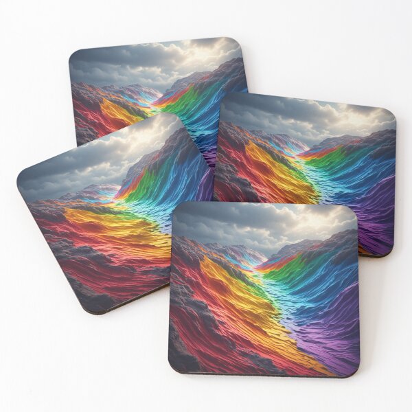 Item preview, Vibrant Rainbow Muddy Mountains Psychedelic Landscape designed and sold by AWADHESH  CHAURASIA.