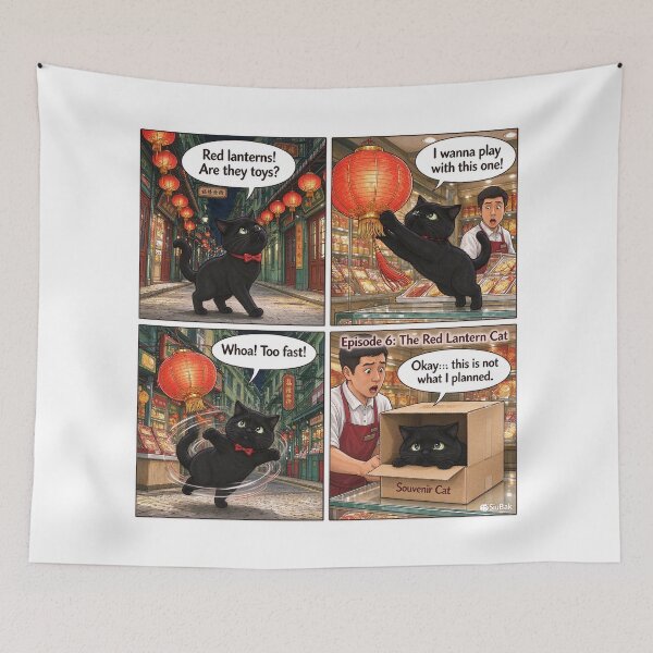 Item preview, When a Black Cat Meets Red Lanterns! ?? (Episode 6)    designed and sold by PetalsPaws.