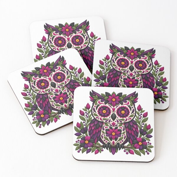 Item preview, Gothic Owl Sugar Skull designed and sold by Pyrenees Line Lab.