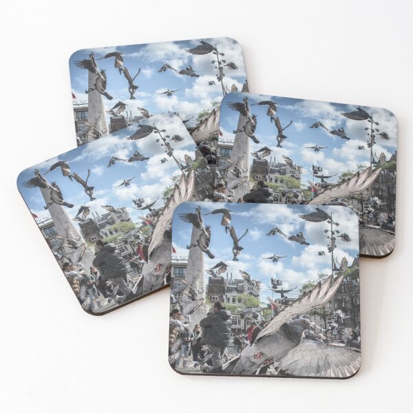 Item preview, Pigeons on Dam Square – Amsterdam, hustle and bustle, and city life designed and sold by Elianne Turennout.
