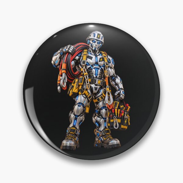 Item preview, Futuristic Cyborg Lineman High Voltage Warrior designed and sold by JAR Designs and Development.