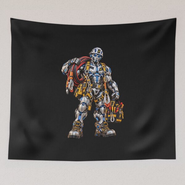 Item preview, Futuristic Cyborg Lineman High Voltage Warrior designed and sold by JAR Designs and Development.
