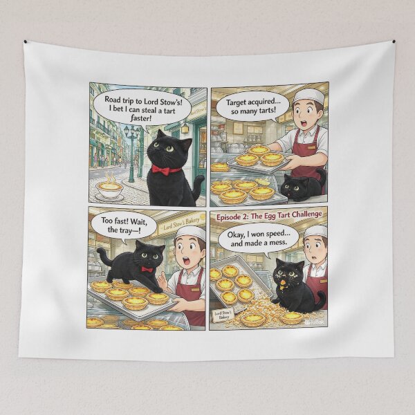 Item preview, When a Black Cat Takes the Egg Tart Challenge! ?? (Episode 2)    designed and sold by PetalsPaws.