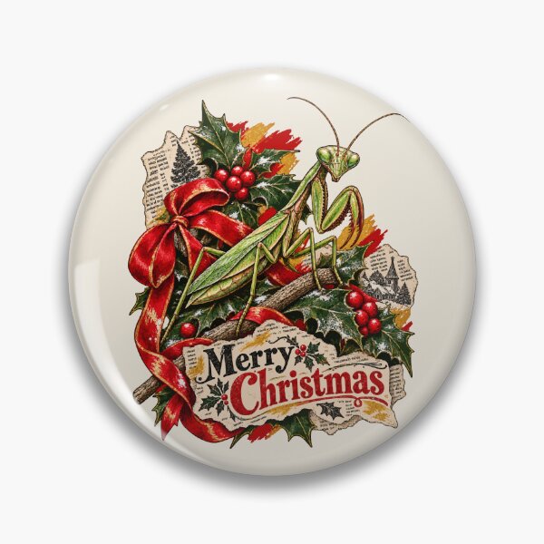 Item preview, Mantis contemplates Christmas ribbons from newspaper stems designed and sold by TaruHonu.