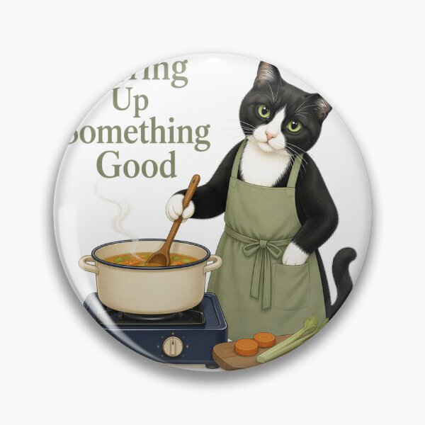 Item preview, Tuxedo Cooking Cat – Stirring Up Something Good designed and sold by PurrBloom Studio.