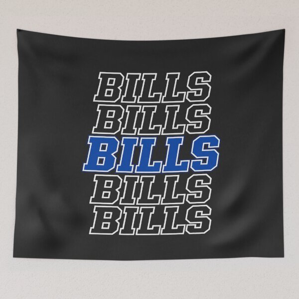 Item preview, Bills Stacked Distressed Blue White Repeating Text Team Pride designed and sold by Pliable.