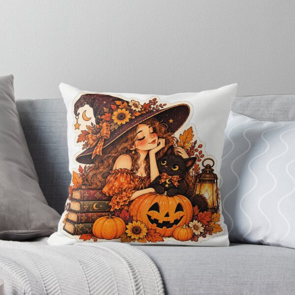 Item preview,  Vintage Witch and Black Cat Halloween Sticker designed and sold by PaginaBrew.