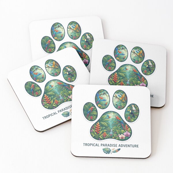 Item preview, Tropical Paradise Adventure: Jungle Footprint and Exotic Birds designed and sold by Goodthingstree.