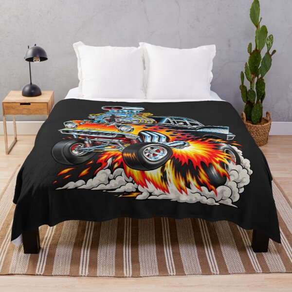 Item preview, Hot Rod Muscle Car Flames Supercharger Classic Car Racing Fire Smoke designed and sold by Pliable.