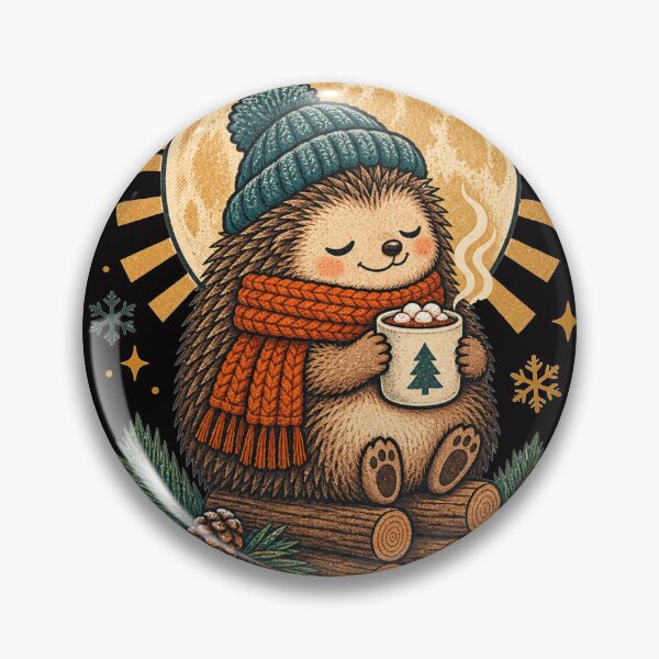 Item preview, Cozy Hedgehog Hot Cocoa Winter Christmas Art designed and sold by ElegantPeople.