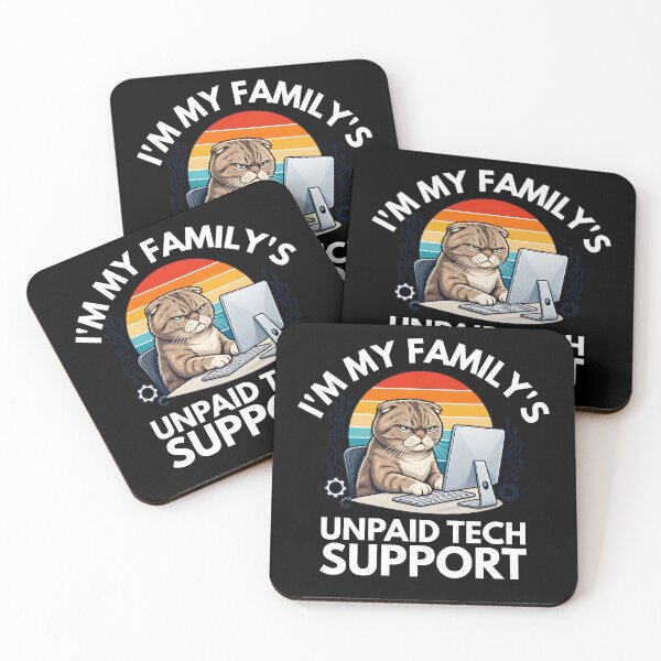 Item preview, I'm My Family's Unpaid Tech Support Funny Cat  designed and sold by TAYNAROP.