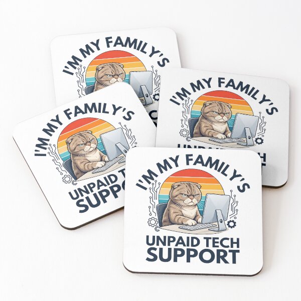 Item preview, I'm My Family's Unpaid Tech Support Funny Computer Cat Lover designed and sold by TAYNAROP.