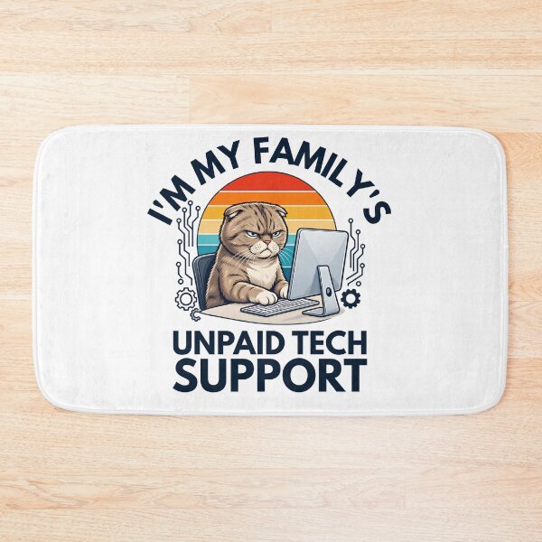 Item preview, I'm My Family's Unpaid Tech Support Funny Computer Cat Lover designed and sold by TAYNAROP.