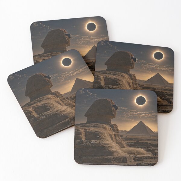Item preview, Sphinx Wearing Protective Solar Eclipse Glasses designed and sold by Maria Dryfhout.