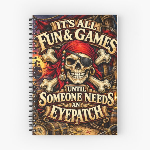 Item preview, Pirate Skull & Crossbones – It's All Fun & Games Until Someone Needs an Eyepatch designed and sold by OzyWear.
