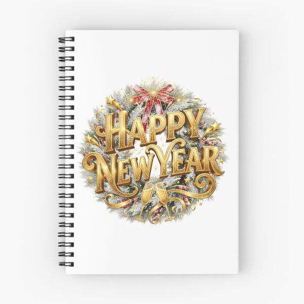 Item preview, Festive Golden Happy New Year Wreath with Champagne Toast  designed and sold by VibranPalette.