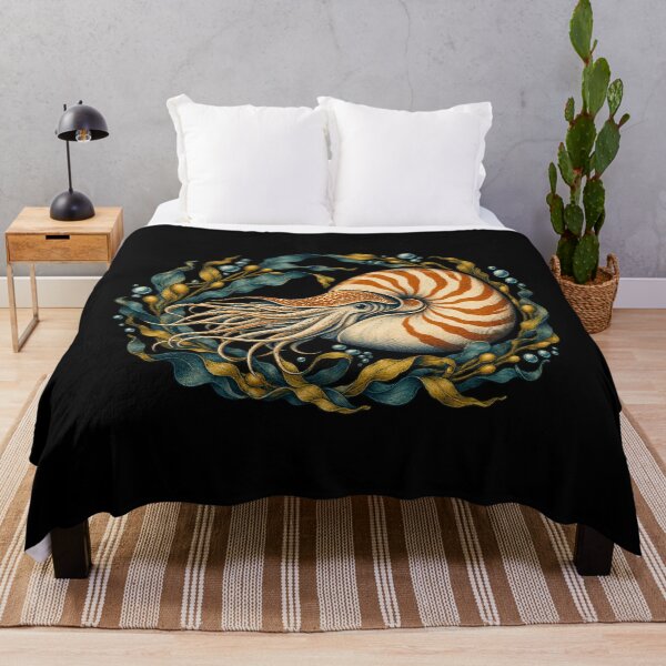 Item preview, Nautilus and Kelp Vintage Marine Illustration designed and sold by AMICO77.