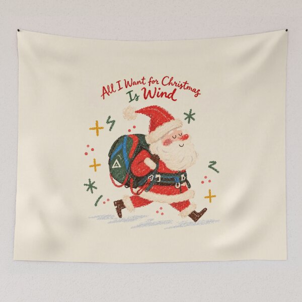 Item preview, All I Want for Christmas Is Wind – Funny Kitesurfing Christmas Gift designed and sold by Islabonita..