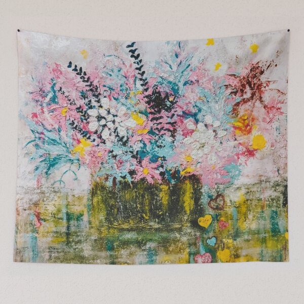 Item preview, A Basket of Bright Colorful Flowers designed and sold by DM820CozyVibe.