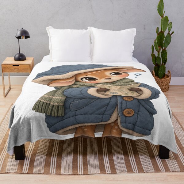 Item preview, Cute Lost Fawn Winter Explorer Art designed and sold by ToonyTeez.