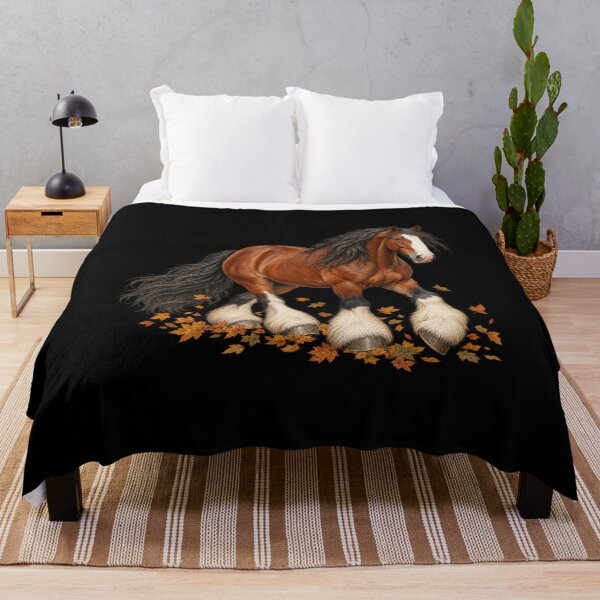 Item preview, Clydesdale Horse Walking Through Autumn Leaves designed and sold by AMICO77.