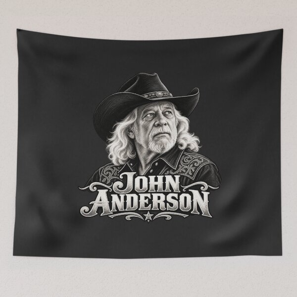 Item preview, John Anderson Close Up Portrait Cowboy Hat Classic Country Icon designed and sold by Pliable.