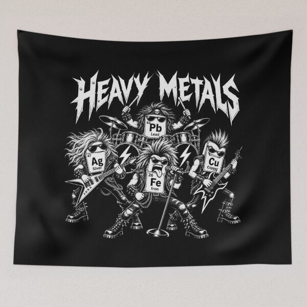 Item preview, Heavy Metals Chemistry Band – Pb Ag Fe Cu Periodic Table Rock Design designed and sold by Dragonfly-10.