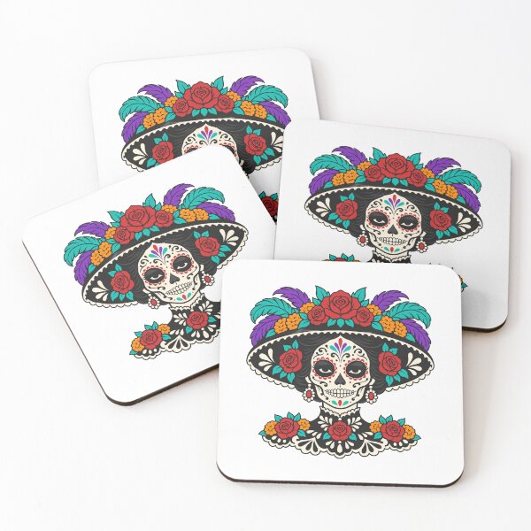 Item preview, Catrina Skull Elegant Flower Hat Portrait designed and sold by Inkworksbyshery.
