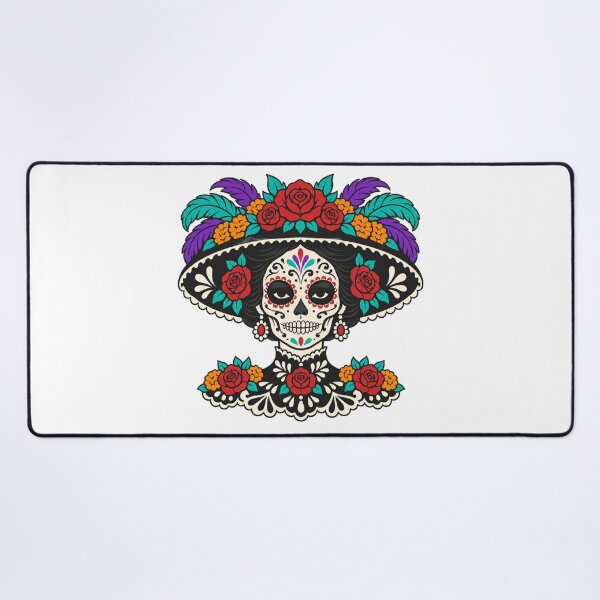 Item preview, Catrina Skull Elegant Flower Hat Portrait designed and sold by Inkworksbyshery.