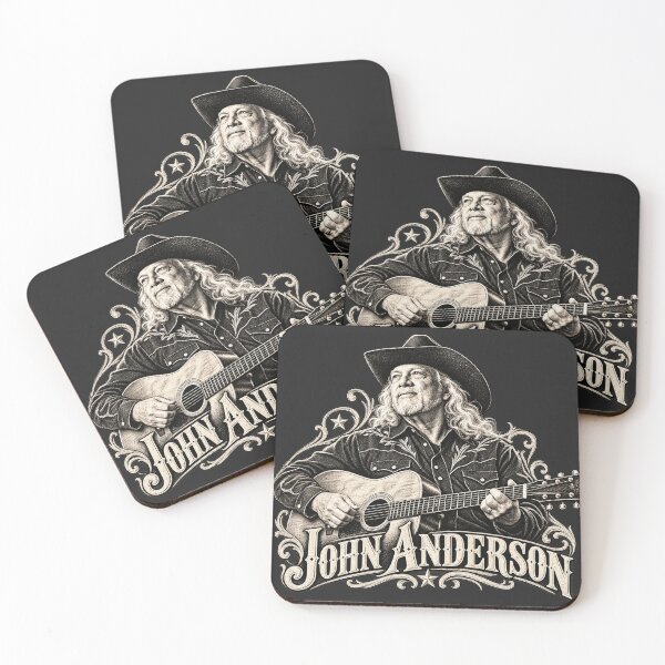 Item preview, John Anderson Black White Acoustic Guitar Portrait Classic Legend designed and sold by Pliable.