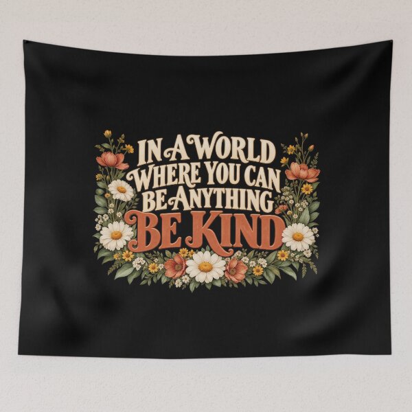 Item preview, Be Kind Wildflower Lettering Quote designed and sold by AMICO77.