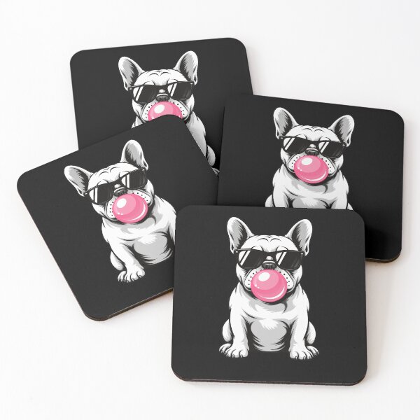 Item preview, French Bulldog With Sunglasses Blowing Pink Bubblegum designed and sold by yoddel.