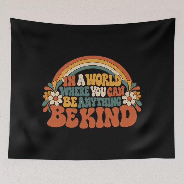 Item preview, Be Kind Retro Rainbow Quote Typography designed and sold by AMICO77.