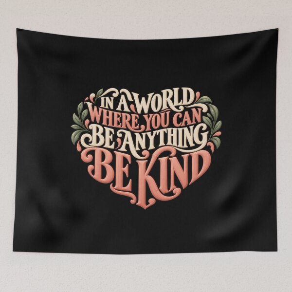 Item preview, Be Kind Heart Shaped Quote Lettering designed and sold by AMICO77.