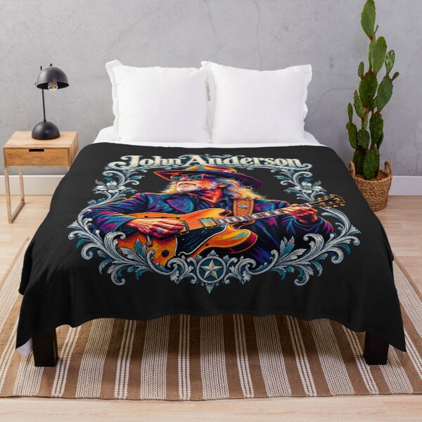 Item preview, John Anderson Colorful Guitar Portrait Floral Frame Country Legend designed and sold by Pliable.