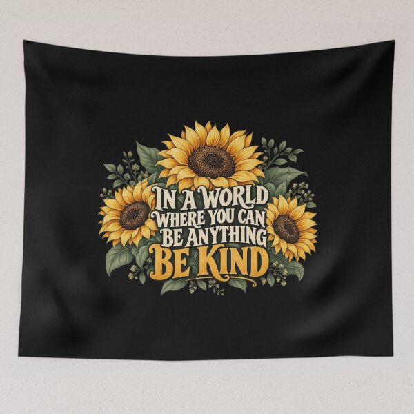 Item preview, Be Kind Sunflower Quote Illustration designed and sold by AMICO77.