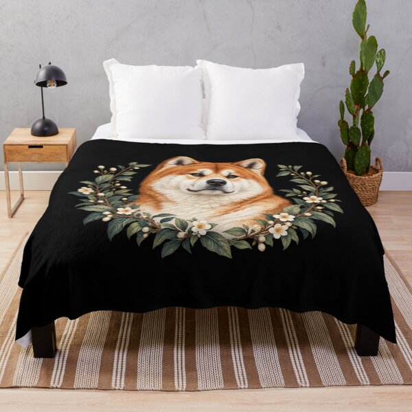 Item preview, Japanese Akita Inu Botanical Dog Portrait designed and sold by AMICO77.