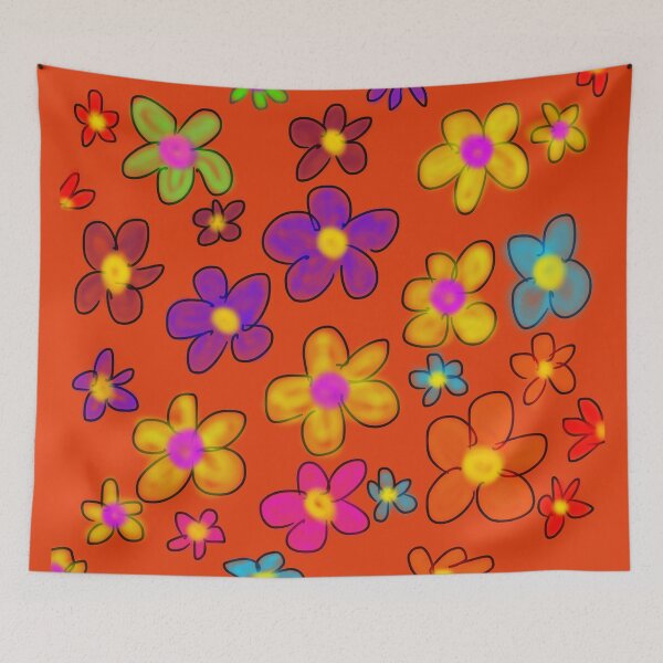 Item preview, Groovy Retro Flowers Pattern designed and sold by PatternShow.