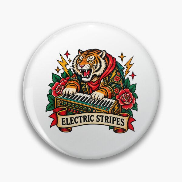 Item preview, Electric Stripes | Tiger Synthesizer Tattoo designed and sold by Mono.fi Studios.
