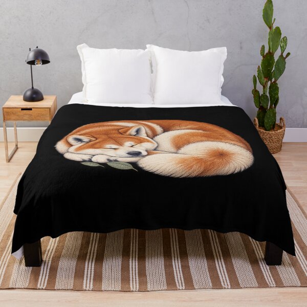 Item preview, Sleeping Akita Inu Curled Dog Illustration designed and sold by AMICO77.