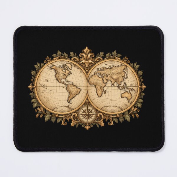 Item preview, Antique Double Hemisphere World Map Ornament designed and sold by AMICO77.