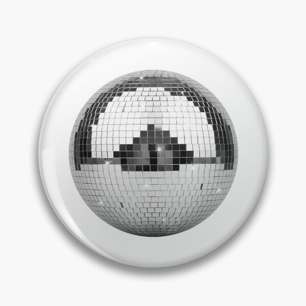 Artikelvorschau, Klassische Grafik einer silbernen Discokugel mit Spiegeleffekt entworfen und verkauft von Vision Crafted.