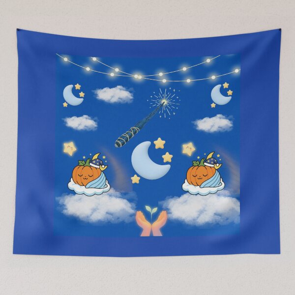 Item preview, Magical Sleeping Pumpkin Night Sky Art designed and sold by Azurart2.